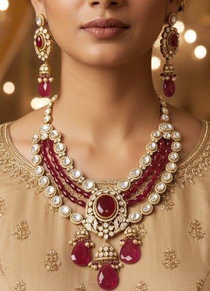 Artificial jewellery close‑up